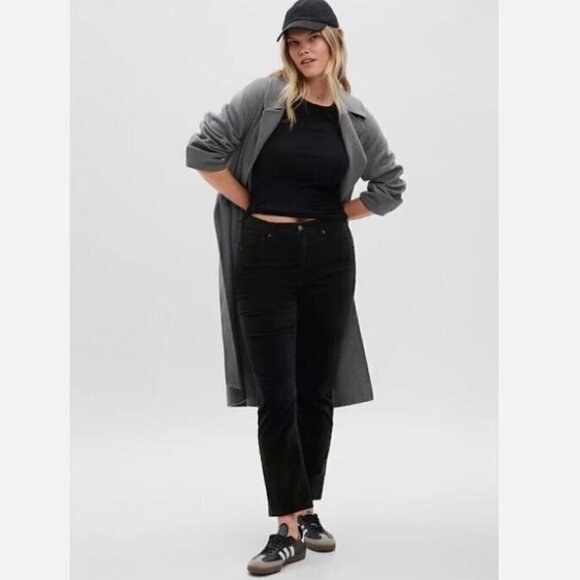 GAP High Rise Vintage Slim Black Stretch VELVET Jeans Size 26/2 PETITE RT$80 - Picture 4 of 6